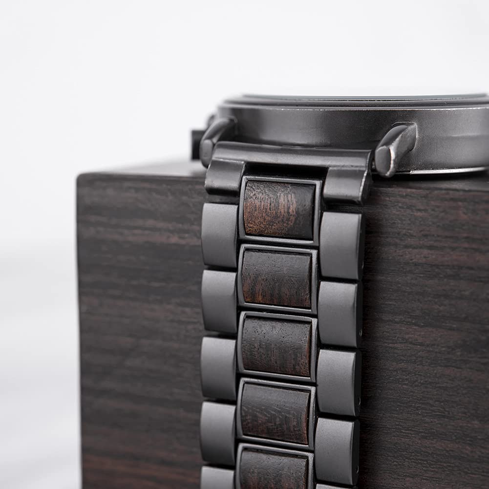 2win Reloj de Madera Grabado para Novio, mi Hombre, prometido, Marido, Relojes de Madera Personalizados para Hombres, cumpleaños, Aniversario, Reloj Personalizado, B- to My Man, Pulsera