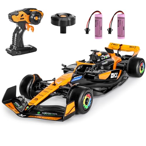MIEBELY Official Licensed 1/14 McLaren F1 Remote Control Car, 2.4GHz Formula 1 RC Car with 2 Rechargeable Batteries, High Speed Hobby Race Car Toy, Collectible Model Gift for Adults Kids Boys Girls