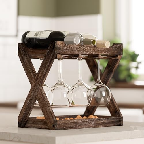 Rustic State ZIMAY127 Cava Countertop Solid Wood Wine Rack thumb #3