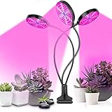 【5 modos regulables y 3 modos espectrales】 La intensidad de las luces de crecimiento se puede cambiar dependiendo de la fase de crecimiento de la planta. Tres modos espectrales incluyen luz roja, azul y mixta que pueden satisfacer las necesidades de crecimiento de diferentes plantas en diferentes etapas.