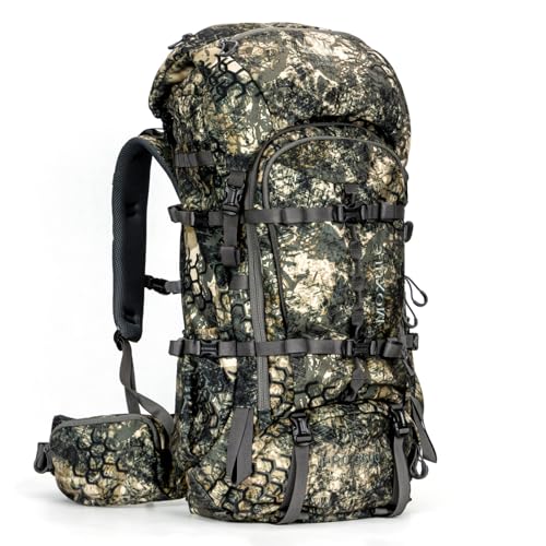 MOXULE Pro 3600 Camo Frame Backpack - Meat Hauler Pack with Rain Cover for Outdoor