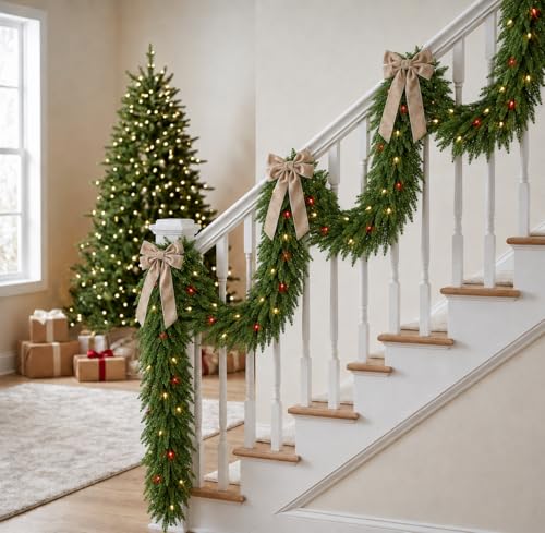 2 Pcs 6 FT Christmas Norfolk Pine Garland, Greenery Garland for Holiday - image 6