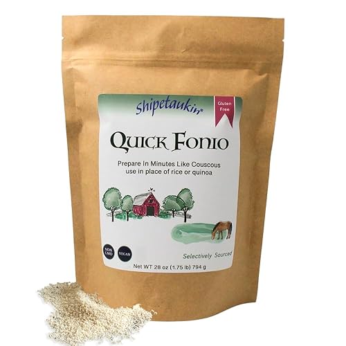 Shipetaukin Quick Fonio African Supergrain - Sin gluten - Vegano - Sin OMG - Sustituto del cuscús, quinua, arroz (28 onzas)
