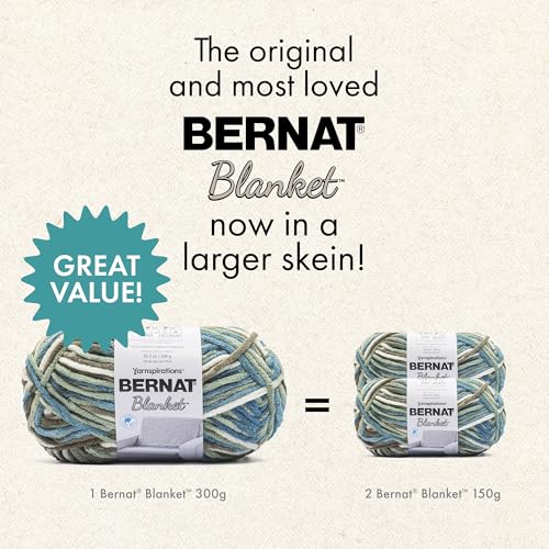 Image of Bernat Blanket BB Dark Chocolate Yarn - 2 Pack of 300g /10.5oz - 100% Polyester - #6 Super Bulky - 220 Yards - Knitting /Crochet