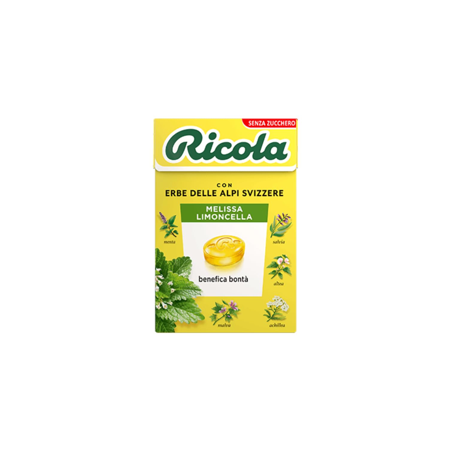 Ricola® | Caramelos duros Melissa Limoncella | Caramelos de Hierbas Suizas Sin Azúcar - 20 Cajas (1000 Gr)