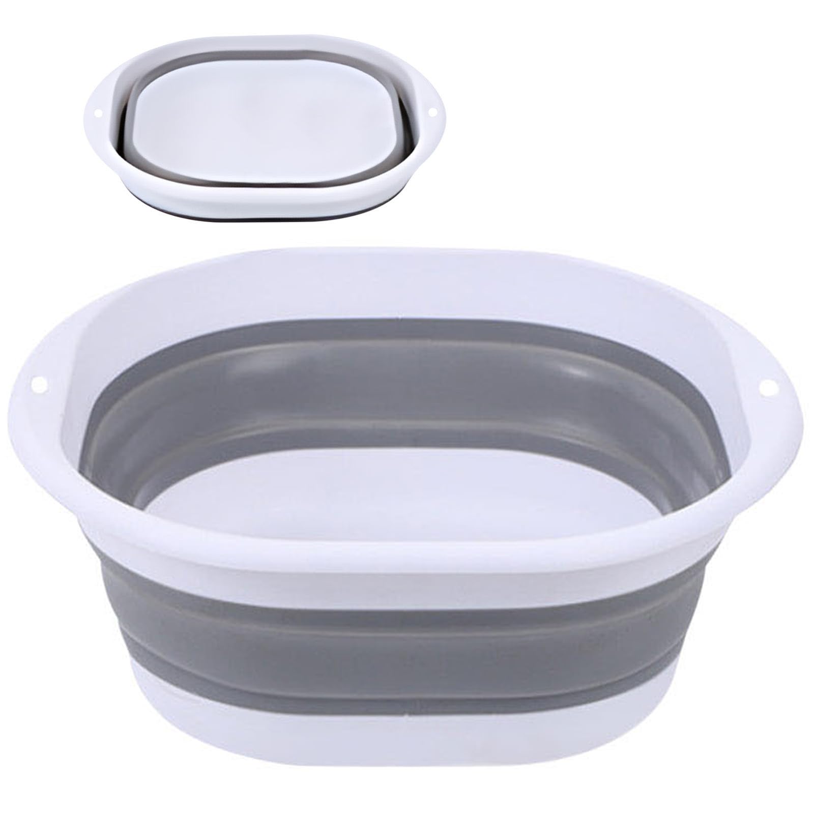 Portable Pool Foot Bath, Foldable, Foot Bath, Foot Bath, Bubble Bath for Feet, Bowl for Foot Baths, Foldable, Foot Bath Tray for Swimming Pool, Foot Pool Tub for Foot Bath (Grey 35.5 x 28 cm)