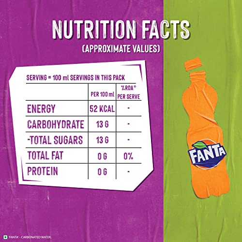 Image of Fanta Orange Flavored Cold Drink | Soft Drink With Added Orange Flavour | Delicious Orangey Flavor| Pet Bottle, 1 L, Vegetarian