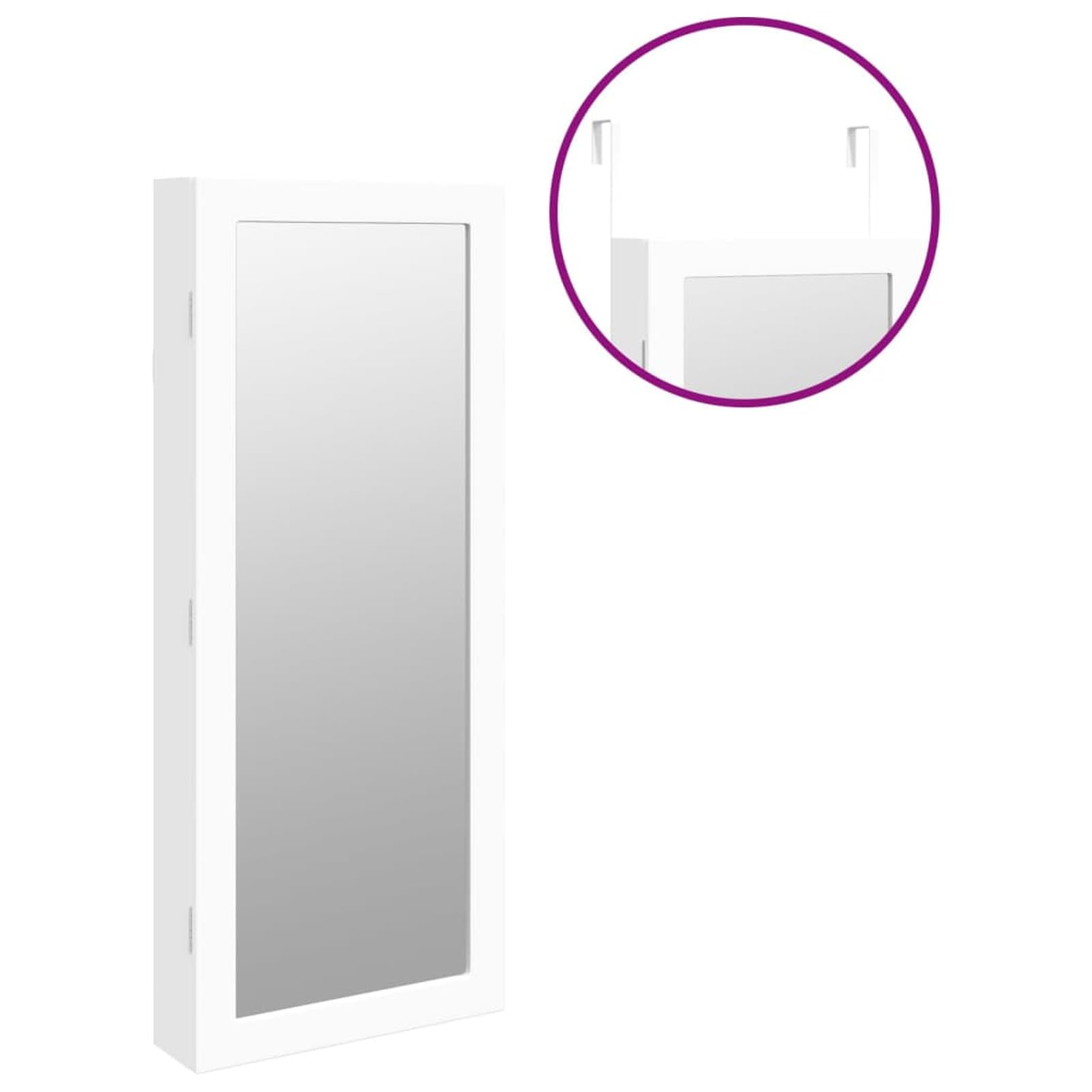Lustro z pudełkiem na biżuterię i oświetlenie ścienne LED, białe lustro, lustro łazienkowe, lustro do salonu, wejście do przedpokoju, meble do salonu SPU: 353232