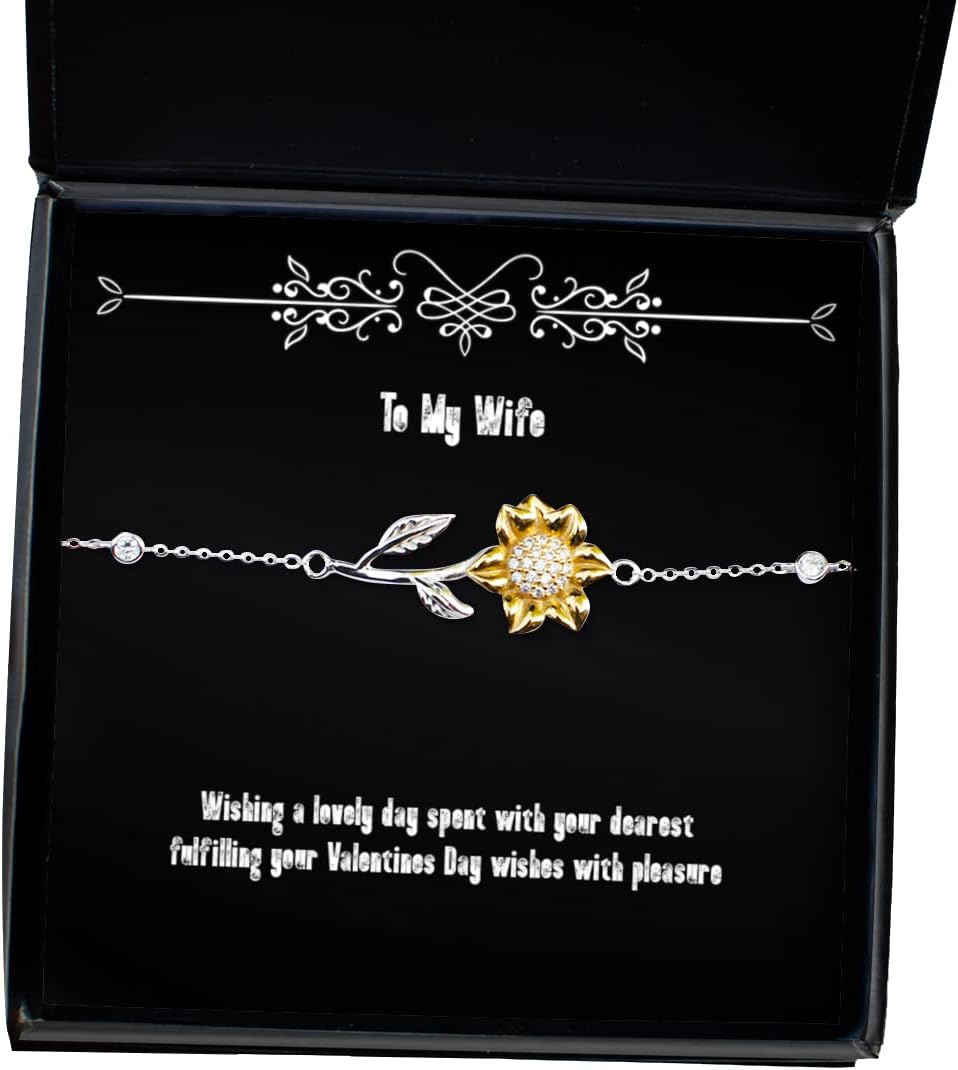 Wishing a Lovely Day Spent with Your Dearest Fulfilling Your Valentines Day Wife Sunflower Bracelet, Love Wife, Jewelry for Wife