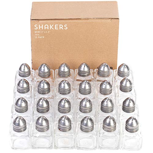 24-pack of Mini Spice Shakers, Salt & Pepper, Spices, Seasonings - 1" x