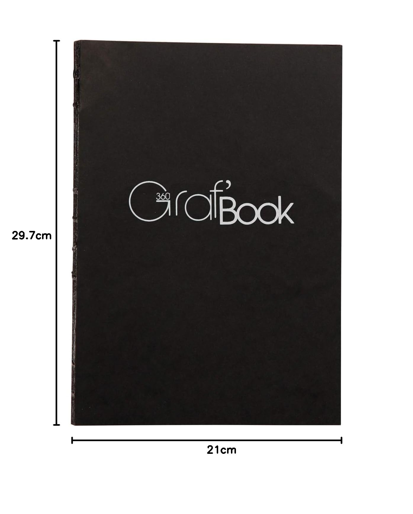 Clairefontaine 975802C – Notes rysunkowy szyty Graf'Book 360° – 100 arkuszy białego papieru do rysunku o gładkiej powierzchni – A4 (21 × 29,7 cm), 100 g – Układ pionowy