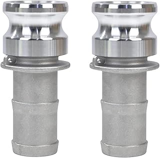 Quafwia 2 pcs Aluminum 1-1/2" camlock Fittings Type E Cam & Groove Hose Fittings, 1.5 inch cam Lock Fittings Male Adapter x 1.5 inch Hose Shank cam Lock Fittings 1.5 inch camlock Coupling