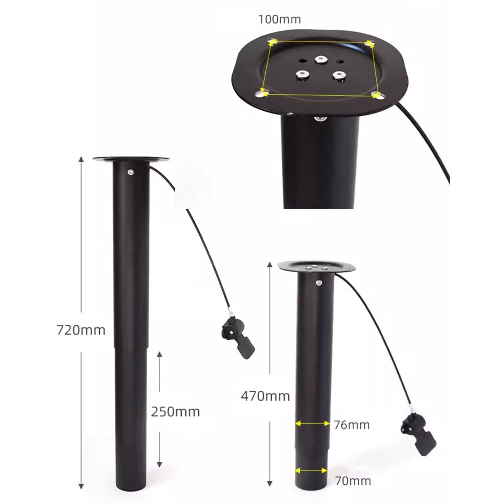 Sollevatore verticale pneumatico, tavolo di sollevamento regolabile in altezza, 470 mm-720 mm, con controller lineare per supporto piano di lavoro, adatto per bar e scrivania