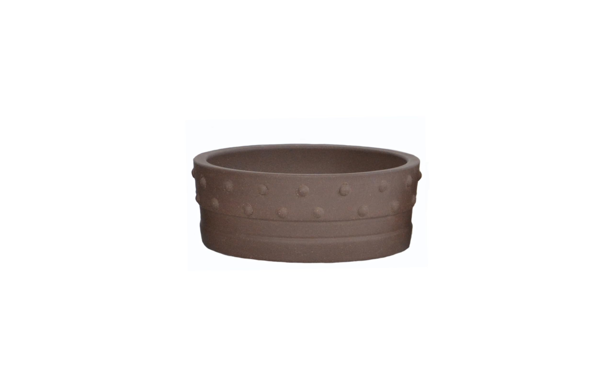 Bonsaischale Keramik klein Trommelschale unglasiert 12cm Durchmesser 4,5cm  Hhe mit Drainage und Manufakturstempel - Erdbraun: Amazon.de: Garten
