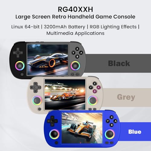 Image of TECPHILE ANBER-nic RG40XX H Handheld Game Console for Boys 7-14, 4.0'' IPS Screen, 64GB Preloaded Retro Games, 3200mAh Battery, Dual TF Expansion, 30+ Emulators, WiFi, Bluetooth, TV-Out, RGB