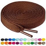 Birch Shoelaces in 27 Colors Flat 5/16' Shoe Laces in 4 Different Lengths (45.5' (115cm), Chocolate)