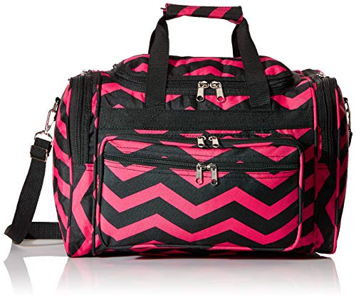 Image of World Traveler 81T16-165B /F Duffle Bag, One Size, Fuchsia Black Chevron