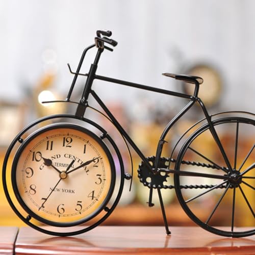 Reloj Silencioso de Metal Negro con Diseño de Bicicleta Creativa de Alta Resistencia 8