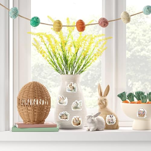 BelleFlair 100 Stück Kaninchen Ostersticker Set, Vintage Hasen Aufkleber Ostern für Kinder Erwachsene, Osteraufkleber für Basteln, Scrapbooking, Junk Journal, DIY Projekte
