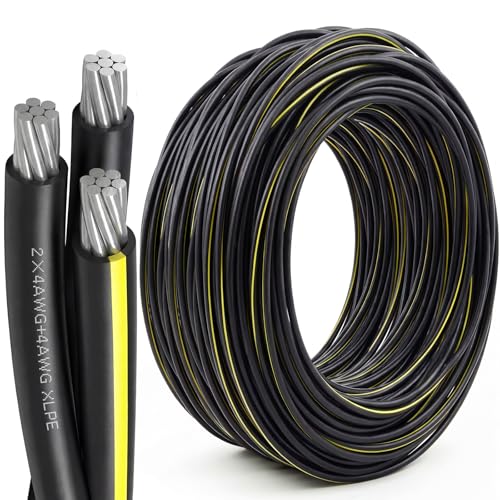 BreezeHug 125Ft 4-4-4 Aluminum URD Direct Burial Cable-UL Listed