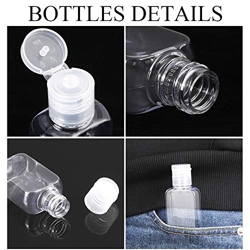 image for Boao 30 Pieces Portable Travel Bottle Clear Plastic Empty Bottles Refi