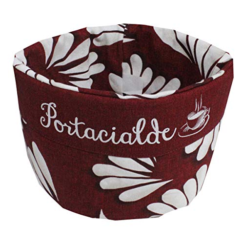 Russo Tessuti Cestino Contenitore Portacialde Porta Cialde Caffe' Ventagli SINFONIA -Rosso