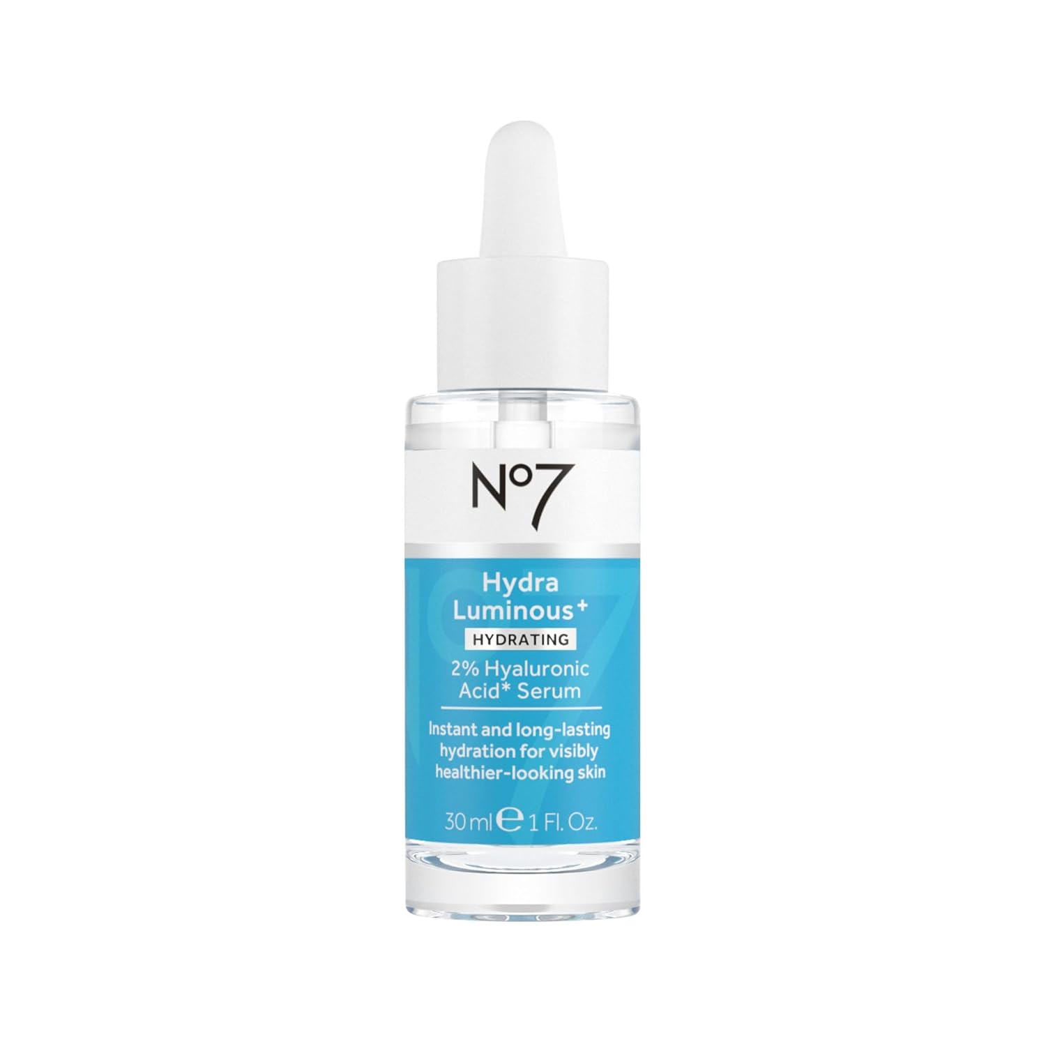 No7 HydraLuminous+ 2% Hyaluronic Acid Serum – Hydrating Facial Serum with 5% Vitamin B3 Niacinamide to Support Skin Barrier Repair – For Visibly Radiant & Healthier-Looking Skin (1 Fl Oz) No7 HydraLuminous+ 2% Hyaluronic Acid Serum – Hydrating Facial Serum with 5% Vitamin B3 Niacinamide to Support Skin Barrier Repair – For Visibly Radiant & Healthier-Looking Skin (1 Fl Oz)