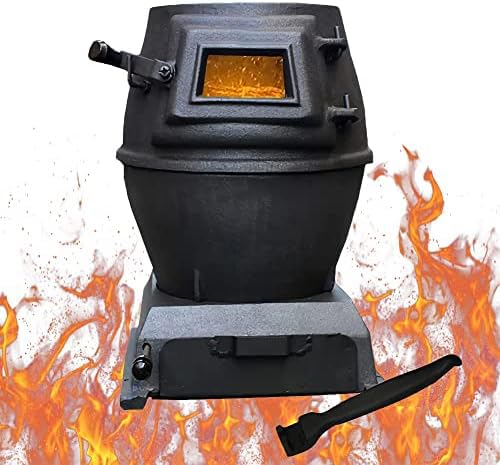 Stufa a legna multifunzionale in ghisa per cucinare e riscaldare, adatta per multi-combustibile, ideale per riscaldamento rurale