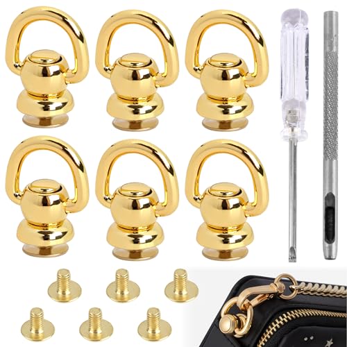 MILAKE 6 Pcs D Rings for Purse Hardware Kit