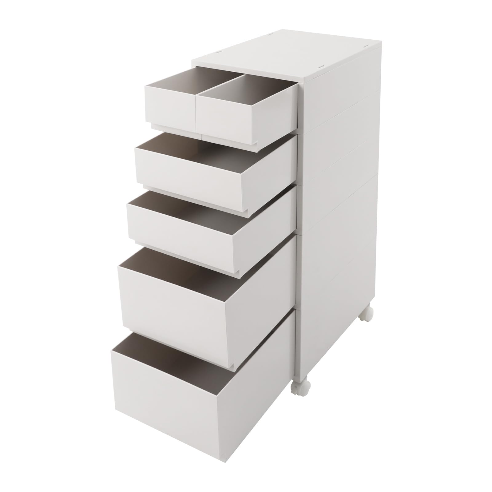 Armadio portaoggetti con ruote, 6 cassetti, in ABS, organizer per ufficio