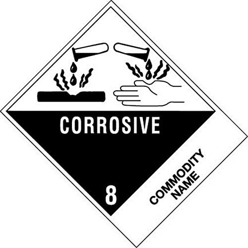 4" x 4-3/4" Corrosive - Corrosive Solid, Basic, Inorganic, N.O.S. UN3262 Labels (500 per Roll)