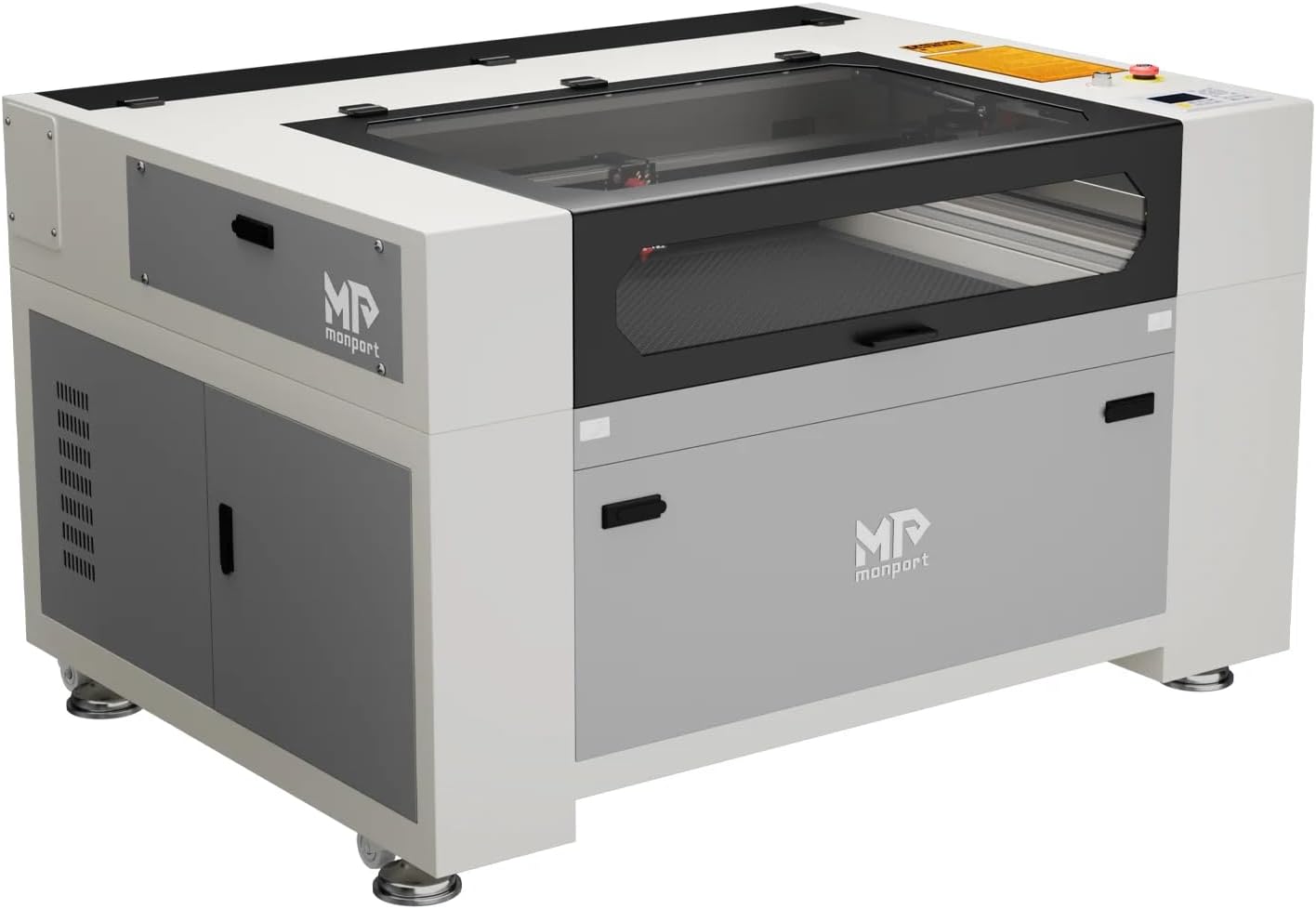 Monport 80W CO2 Laser Engraver with labeled components