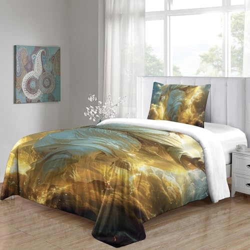Housse couette Jésus anti-plis en microfibre douce pour peau sensible - 5