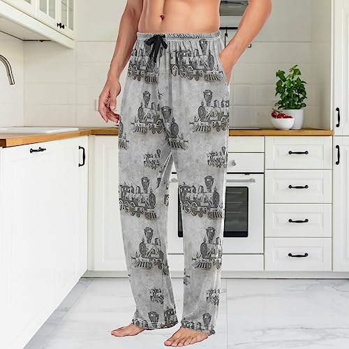 Image of Fisyme Mens Pajama Pants Men's Pajama Bottoms Soft Sleep Lounge Pj Pants