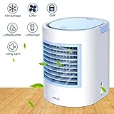 [Excelente diseño]: Este aire acondicionado portatil es el último modelo en 2019. Antes de diseñar el producto, analizamos los problemas de los productos anteriores a través de big data, como por ejemplo, sin refrigeración, fugas de agua, uso inconveniente, necesidad de agregar agua con frecuencia, para estos problemas, tenemos soluciones y mejoras correspondientes, este original aire acondicionado portatil tiene un tanque de agua grande de 380 ML, construido con luz nocturna cálida, 3 archivos