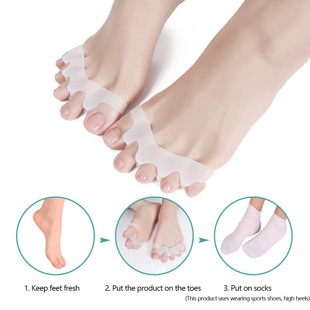 1 Paire De Séparateurs D'orteils En Silicone, Correcteur D Valgus Protecteur De Doigts 65638658