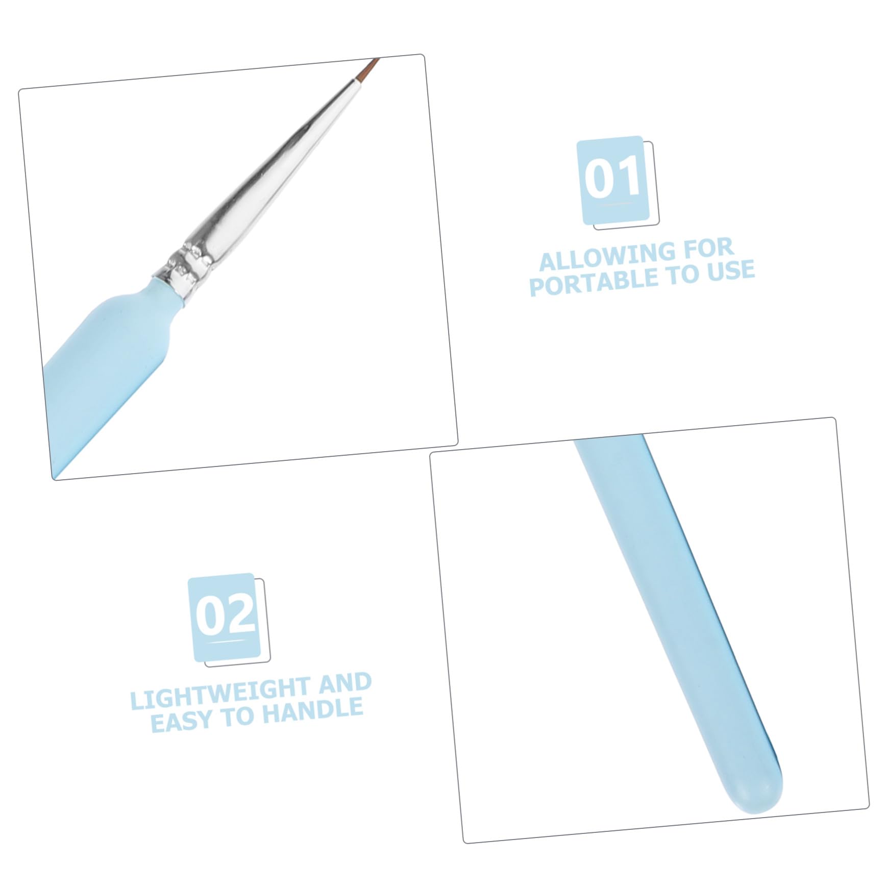 SEWACC 55 Pièces Stylo à Dessin Peinture Miniature Pinceaux Fins Pour La Peinture Acrylique Outil De Peinture Pinceau De Peinture De Détail Pinceau De Détail Miniature Le Fer Sky-blue