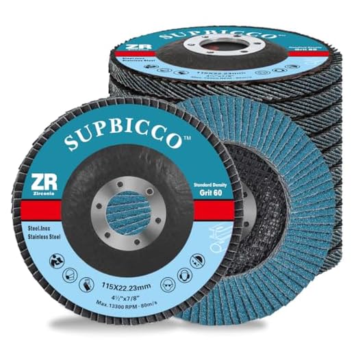 SUPBICCO 10 Pack 60 Grit Flap Discs 4 1/2 for Angle Grinder, Sanding Flapper Disc, Type 29 Premium Zirconia Grinding Wheel for Stainless Steel, Metal, Wood