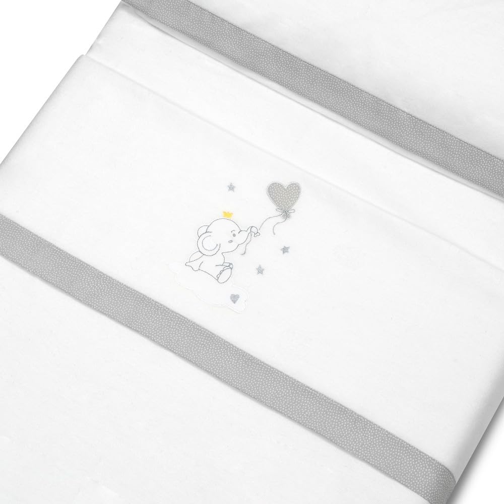 Interbaby - Set di lenzuola per passeggino, 40 x 80 cm, in cotone 100% | lenzuolo per lettino in flanella, caldo | Include lenzuolo con angoli, piano di lavoro e federa per cuscino, ideale per