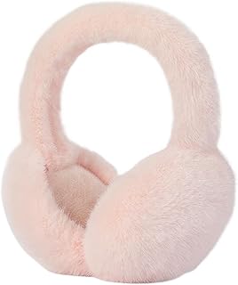 CLENEA Orejeras cálidas de Felpa Suave for Invierno for Hombre y Mujer, Orejeras de Color sólido con Orejeras de protección contra el frío for Exteriores(Light Rose Red)