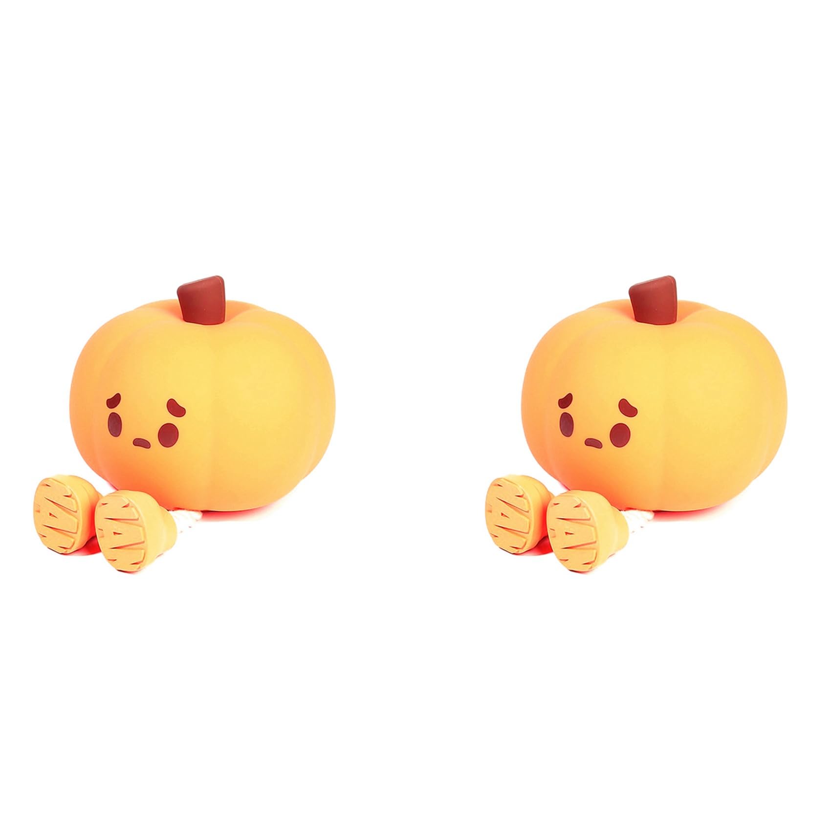 Veilleuse mignonne citrouille LED en silicone rechargeable avec capteur tactile x2