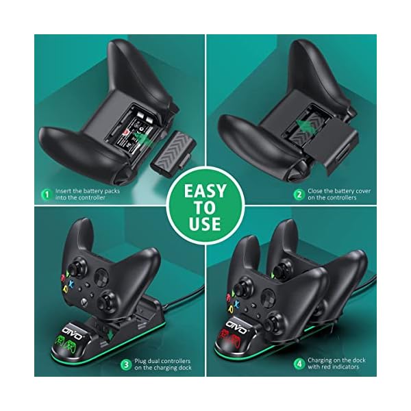 OIVO XSX Controller Charger Station with 2 Packs 1300mAh Rechargeable