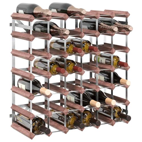 Soporte para 42 Botellas Madera Sólida Marrón miniatura 4