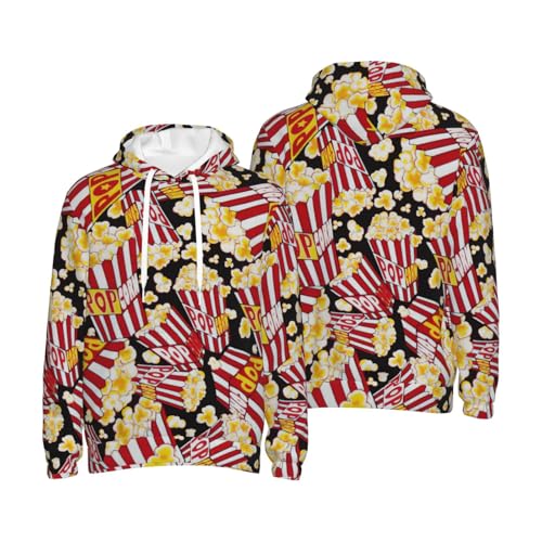 Sweat à capuche popcorn homme EdWal pull polyester sport avec poche