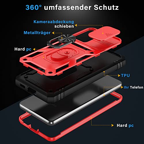 Coque Galaxy A53 5G PASNEW béquille rigide rouge et cache objectif - 4
