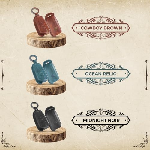 Image of keyzone dual leather key cover for Tata Curvv, Nexon, Harrier, Altroz, Punch, Safari, Tigor, Tiago, Zest, Bolt 3 button flip key