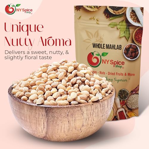 NY SPICE SHOP Mahlab Seed Whole – Raw Spice Mahlepi – Dried Mahlepi - Dry Mahlep Aromatic Traditional Spice for Pastry and Baking – 4 Ounce