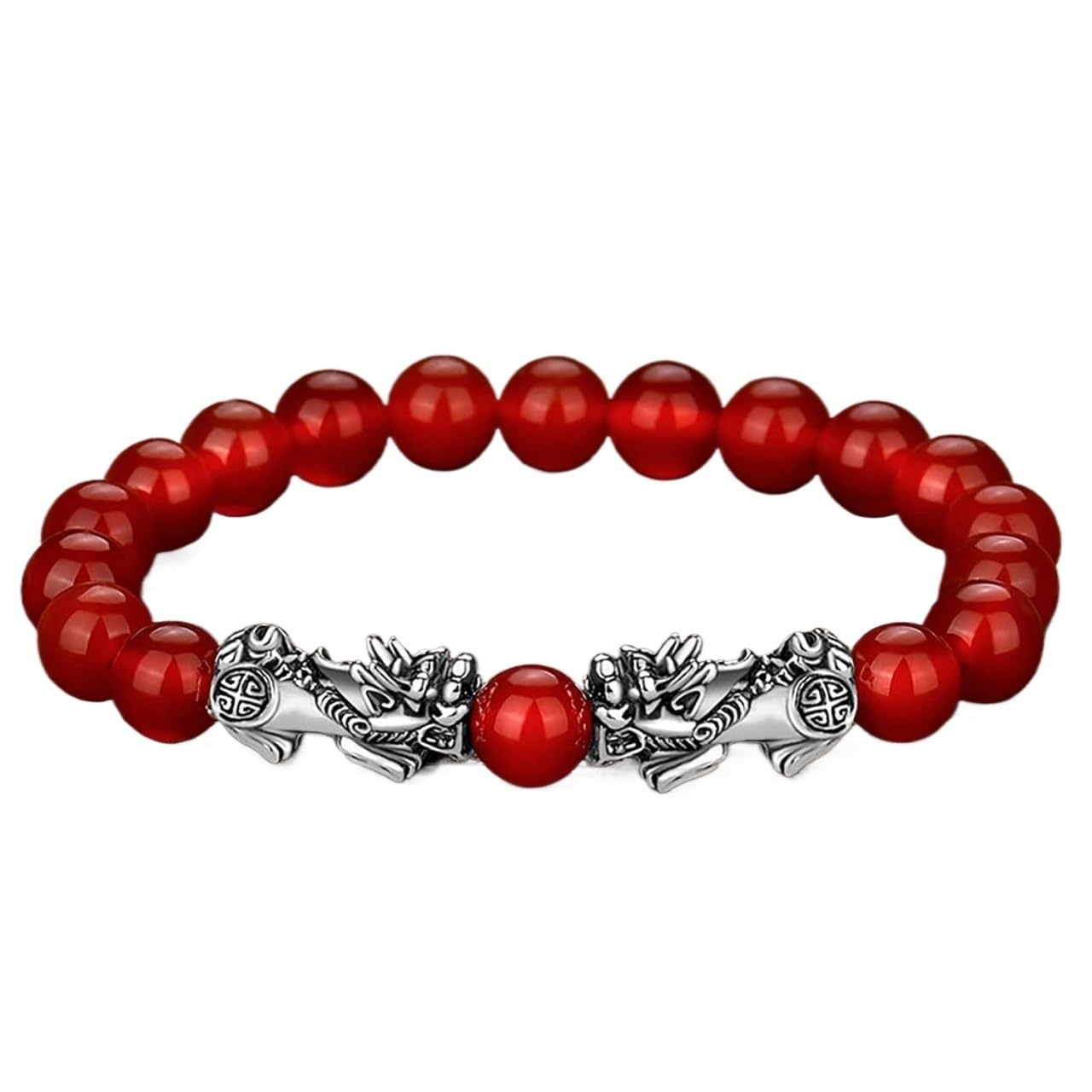 OIFAODAO Rosary bracelet, Garnet Red Black Crystals Beaded Balancing Bracelet Talisman for(18)