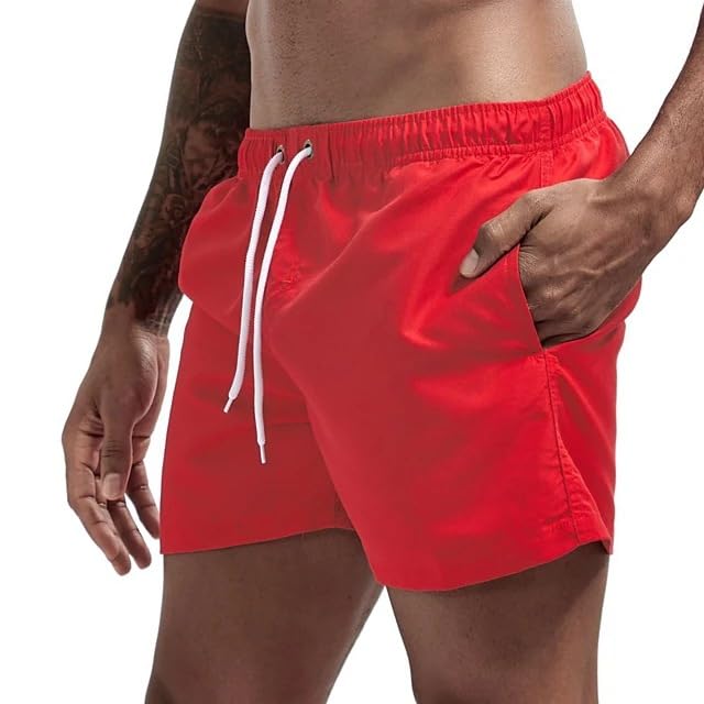 Men's Swim Trunks Quick Dry Beach Shorts and Mesh Lining Beach Shorts with Pockets4