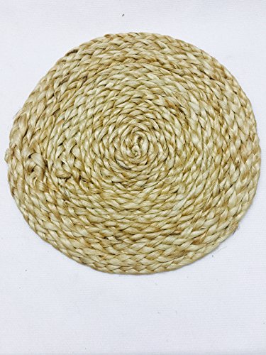 Eerafashionicing Coaster Jute Patch Motif Home Decor Hobby Craft Wedding Burlap Hessian Jute Vintage (Set of 4)